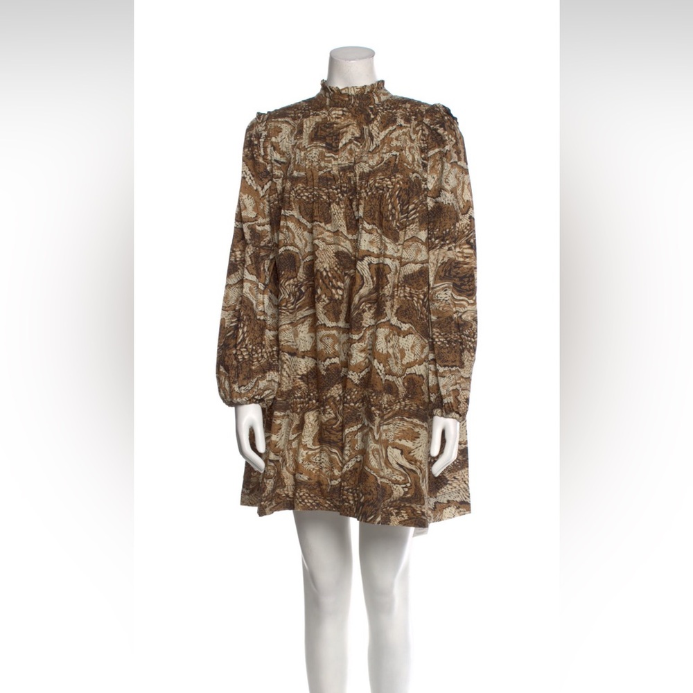 Ganni Snakeskin Print Dress